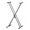 Stand clavier double embase Adam Hall SKS03 réglable par poignée