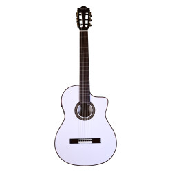 Guitare électro classique Martinez Kema blanche