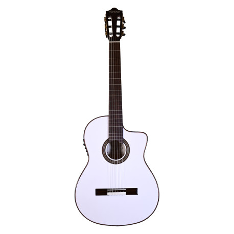 Guitare électro classique Martinez Kema blanche