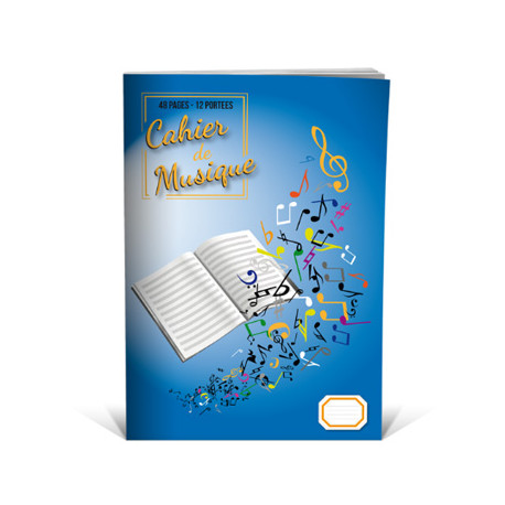 Cahier de musique 12 portées 48 pages