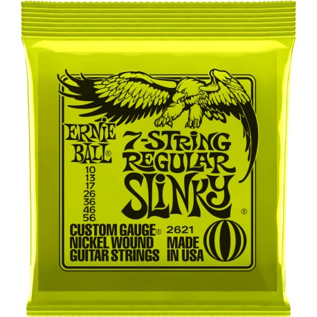 Jeu de cordes guitare électrique Ernieball Regular slinky/ 7c 10-13-17-26-36-46-56