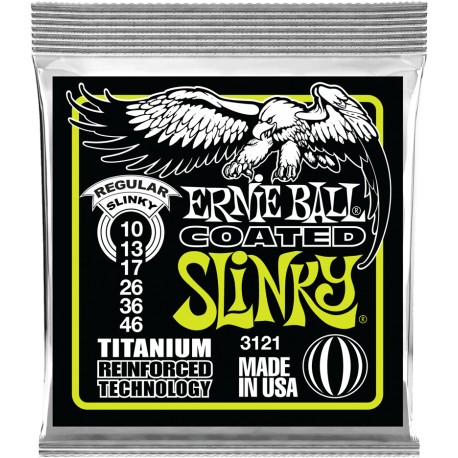 Cordes guitare électrique Ernieball 10-46 Coated titanium RPS