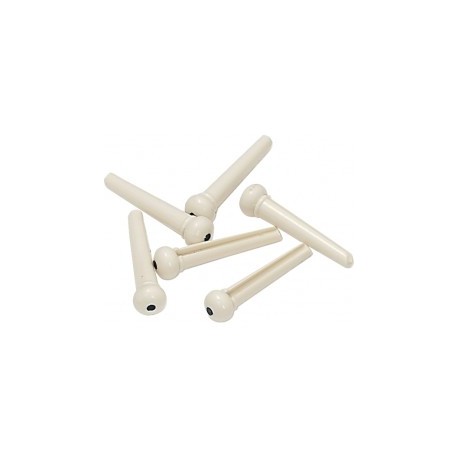 Chevilles pour chevalet de guitare folk Fire & Stone blanche point noir