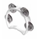 Mini tambourin en plastique avec 4 cymbalettes blanc