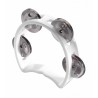 Mini tambourin en plastique avec 4 cymbalettes blanc