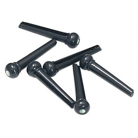 Chevilles guitare folk noires point nacre Fire & Stone