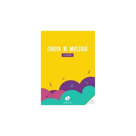 Cahier de musique 12 portées reliures spirale