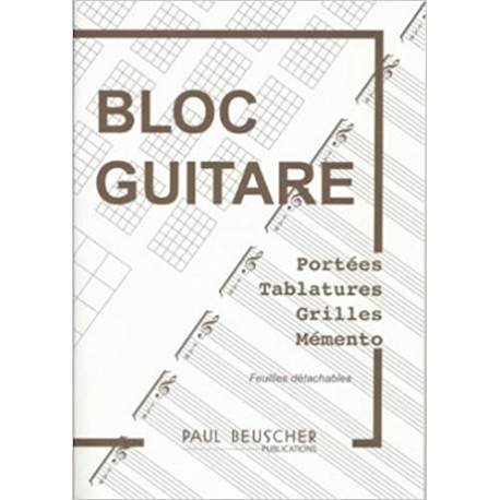 Bloc tablature guitare avec portées Beuscher