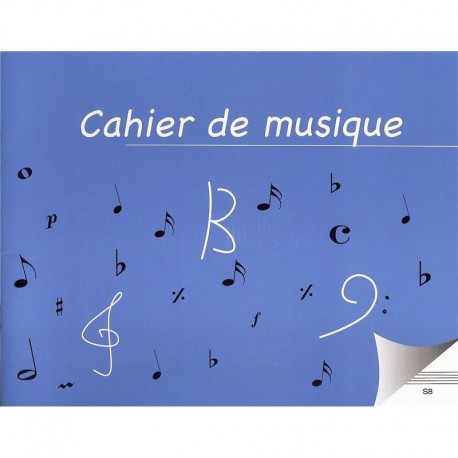 Cahier de musique 8 portées petit format