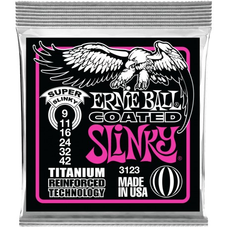 Cordes guitare électrique Ernieball 9-42 Coated titanium RPS