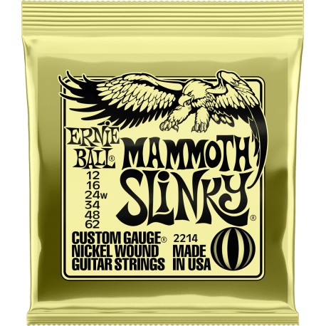 Jeu de cordes guitare électrique Ernieball Mammoth slinky 12-16-24w-34-48-62