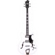 Basse électrique hollow body Hagstrom Viking blanche
