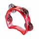 Mini tambourin en plastique avec 4 cymbalettes rouge