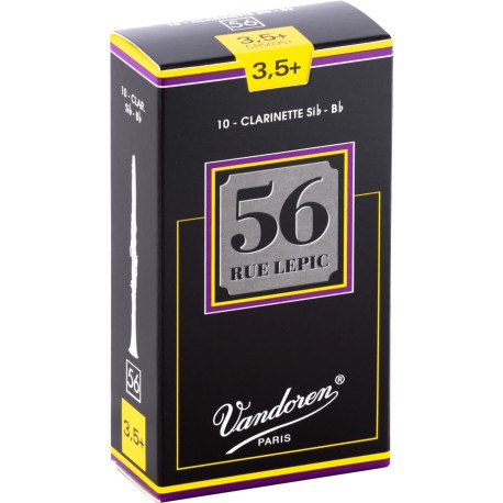 Boite de 10 anches de clarinette Vandoren 56 Rue Lepic force 3.5 plus