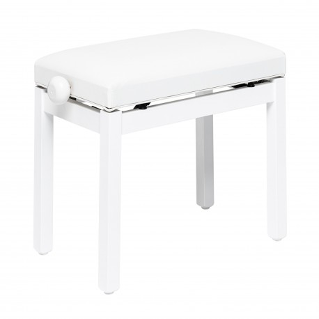 Banquette piano Stagg blanc mat assise skai blanc