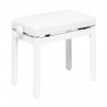 Banquette piano Stagg blanc mat assise skai blanc