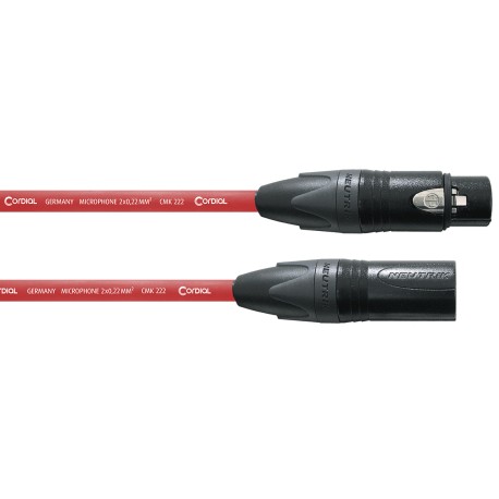Cable micro XLR/XLR Cordial PEAK rouge 5 metres