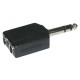 Adaptateur 2 Jack 6,35 femelle vers 1 Jack 6,35 mâle AUDIOPHONY