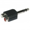 Adaptateur 2 RCA femelle vers 1 Jack 6,35 mâle stéréo AUDIOPHONY